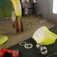 The first stage of the painting process