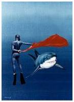 Pascal Lecocq, painter of blue, diving art, dive painting, scuba pics, horses, architecture, Greece, Venice, hyperrealism, surrealism, symbolism