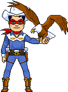 The Masked Raider and his pal, Talon the Golden Eagle (Charlton)