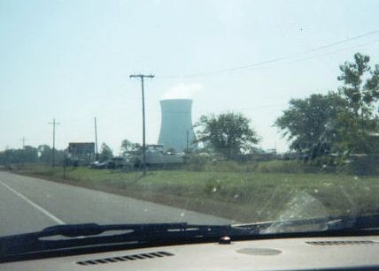 Nuclear power plant seen from my car.  Creepy