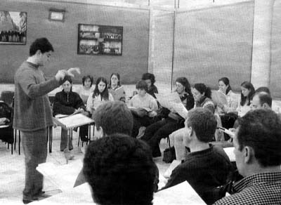 The choir preparing requiem by Robert Agustina. February of 2002.