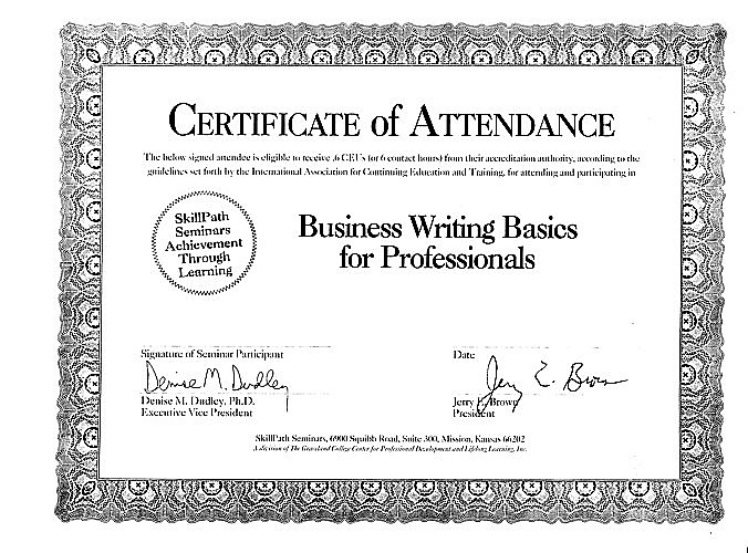 Business Writing Certification