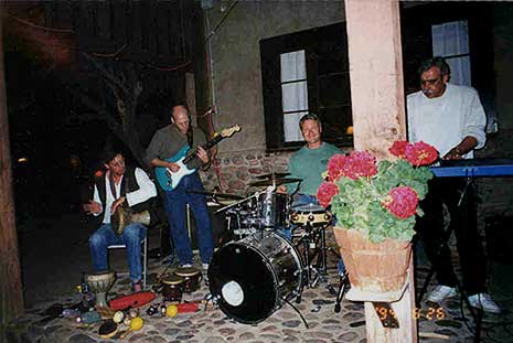 Bruce Lindsay, Jack Crompton, Grant Elam at a lake party