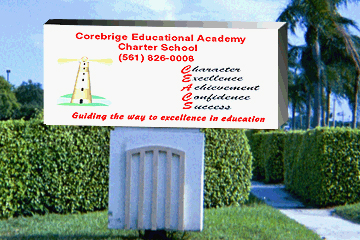 Sign in front of school