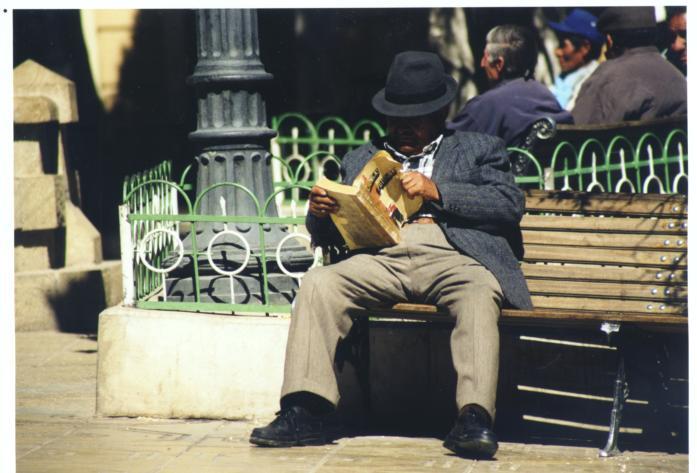What in God's name is that guy reading? 