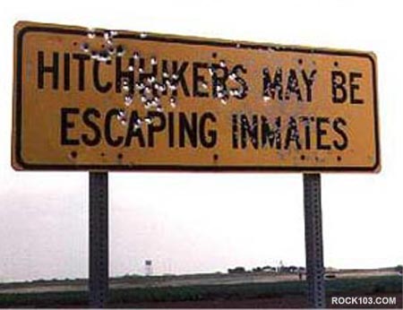 Hittchhikers may be escaping inmates (Liftarit voivat olla vankikarkureita)