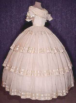 cotton batiste wedding dress cut as a ballgown