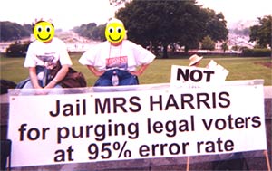 Jail Mrs Harris for purging legal votes at 95% error rate