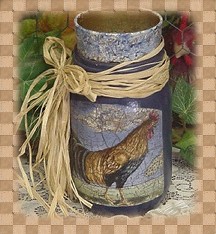 Country Rooster Votive Holder
