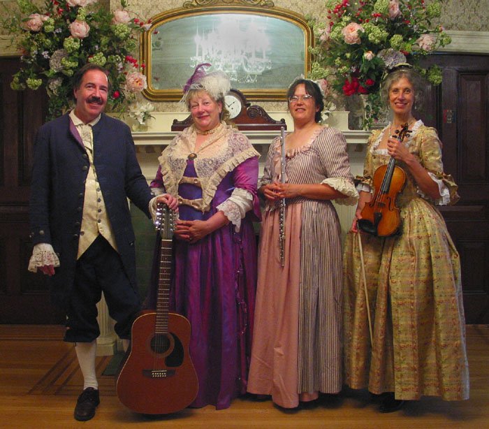 the band in colonial costume