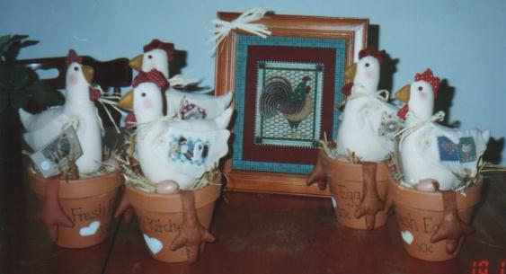 The rooster picture is made using Debbie Mumm fabric purchased from 'Hunters & Collecters Barn' Coffs Harbour NSW .