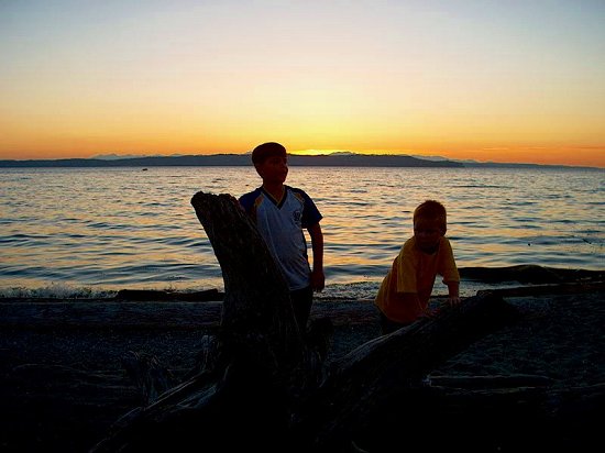 Our kids, on the pier in Seattle, WA