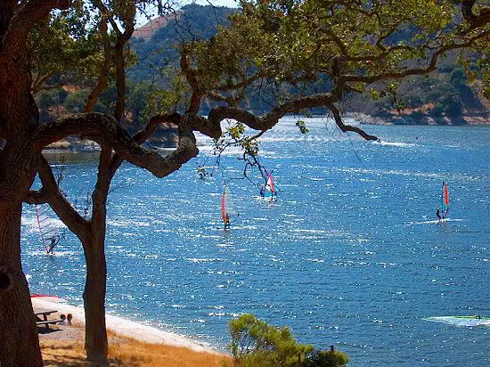 Wind Surfers at Lake Lopez CA