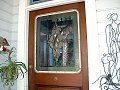 Walnut trim on Victorian house / mahogany front door