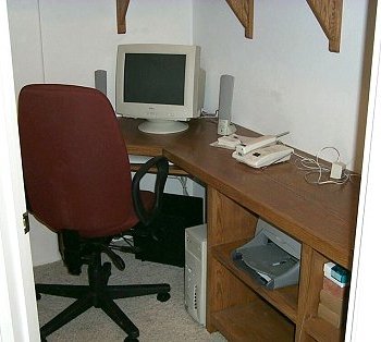 Floor of closet computer center