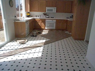 Kitchen Tile Flooring, Private Customer