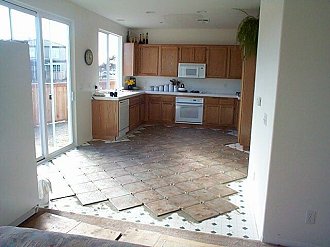 Kitchen Tile Flooring, Private Customer