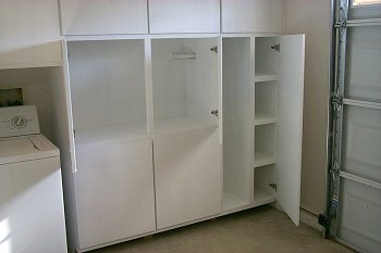Storage cabinets I designed, built and installed into this new garage