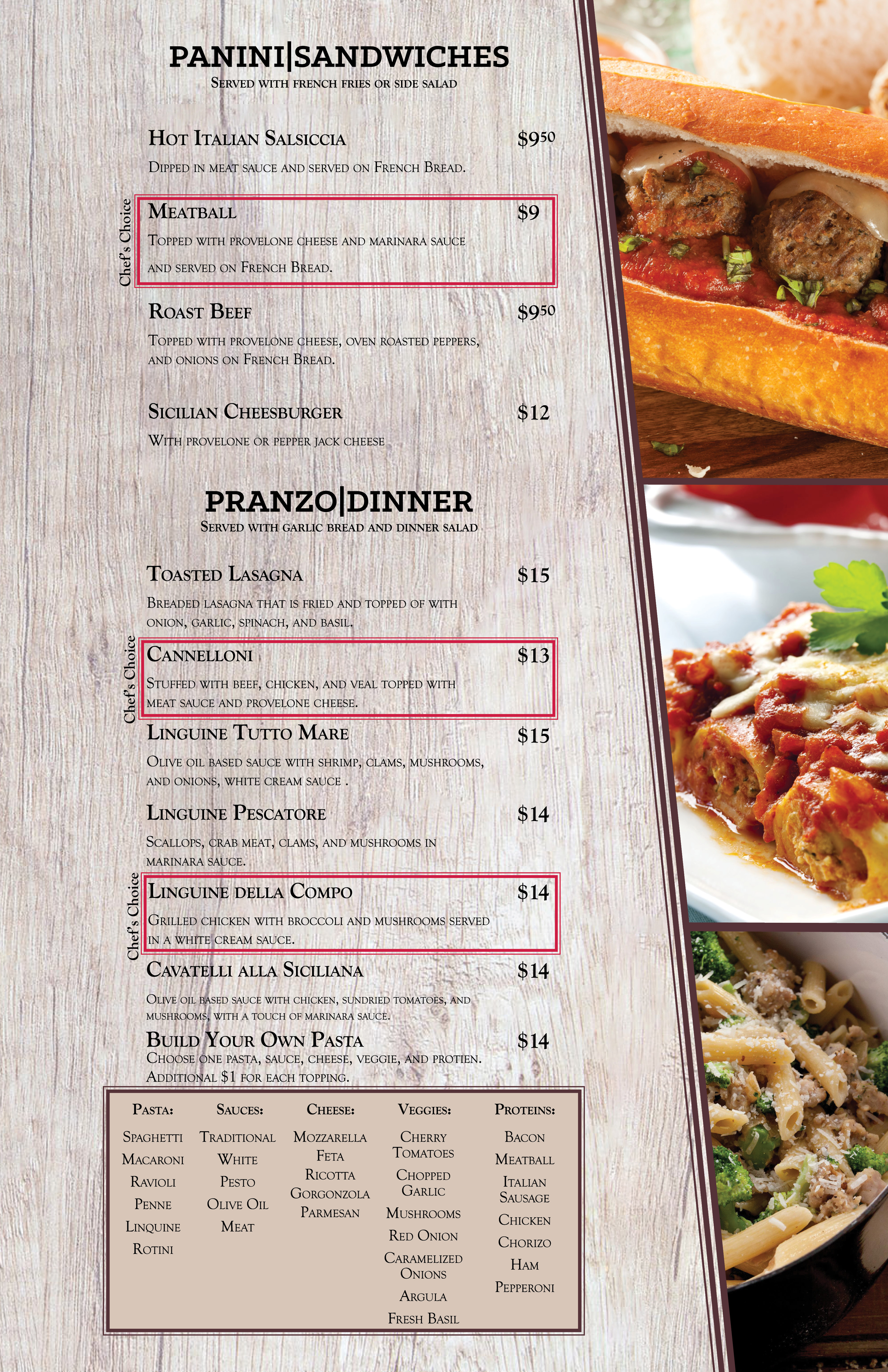 Menu 3rd page