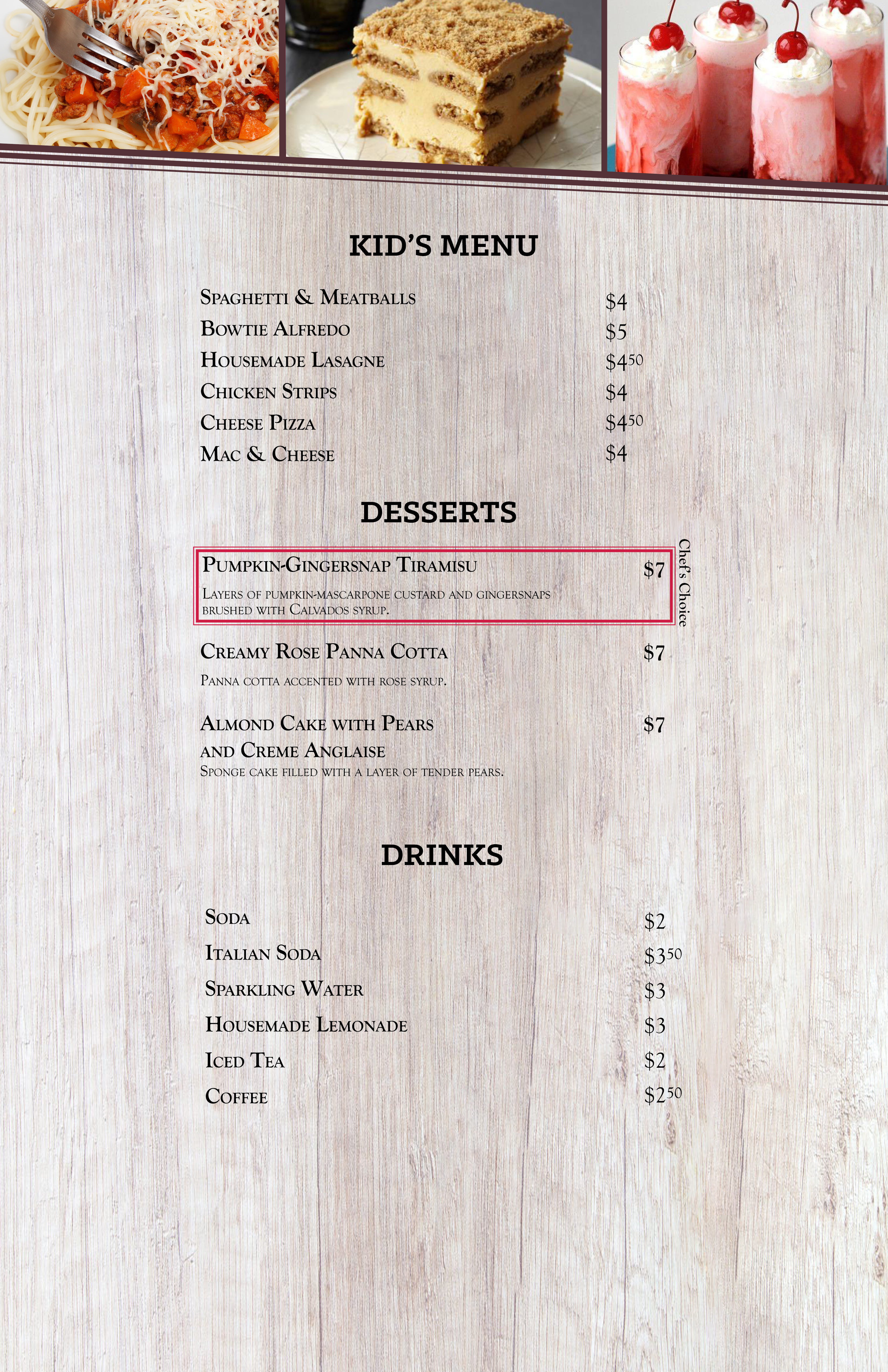 Menu 4th page