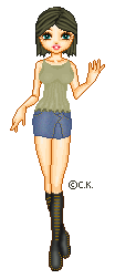 I kinda like her. Made the skirt and boots following tutorials from Guinevere's Dolls