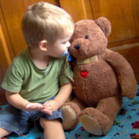 CPR Teddy gets a kiss
