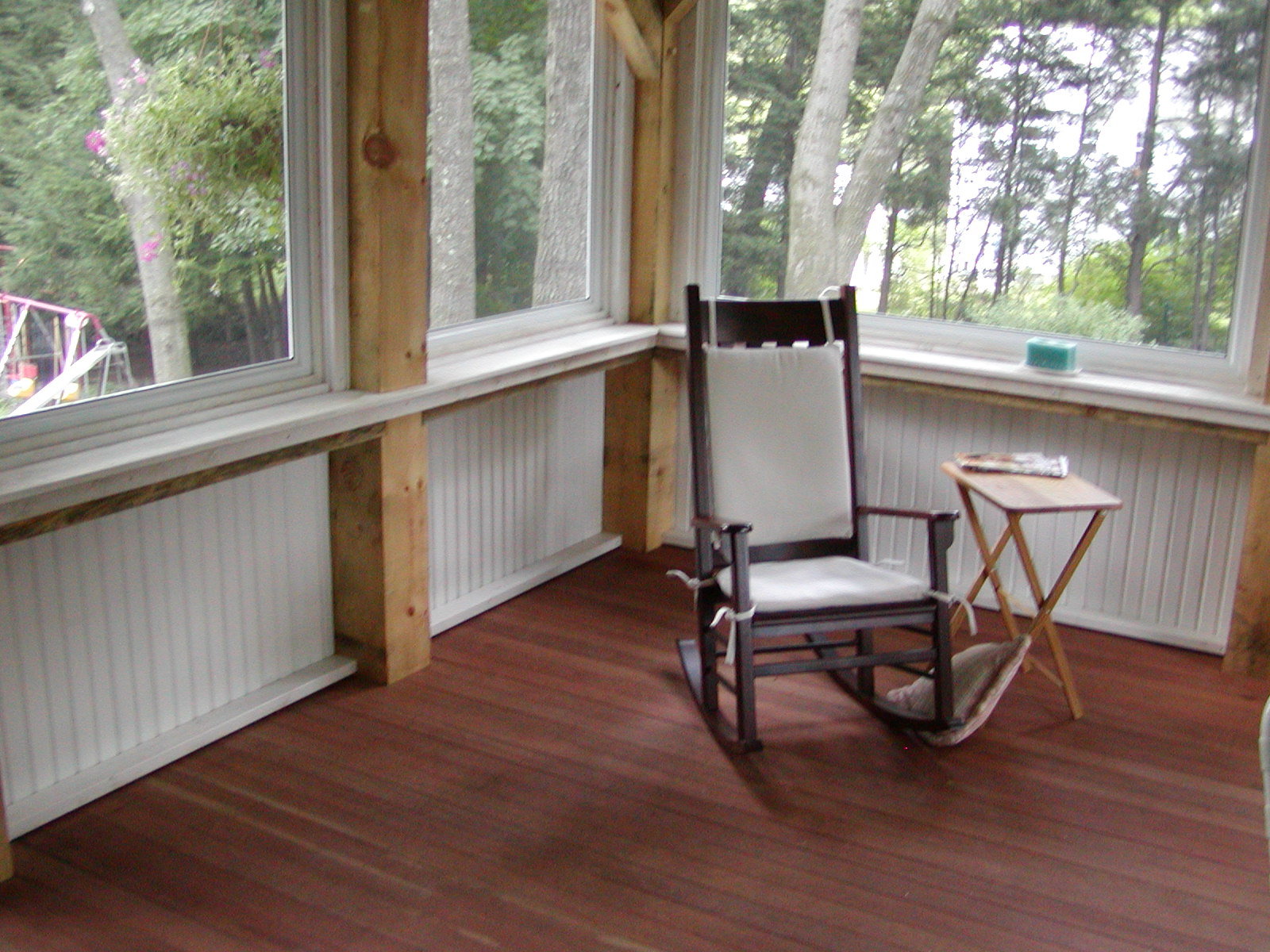 TIMBER FRAME PORCH W/MAHOGANY DECK