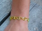 Yellow/green diamond weave bracelet