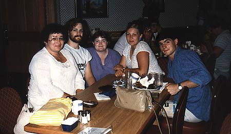 July 30, 1986 - Iris' birthday dinner, Iris, Lance, Shaughna, Ann and Craig.