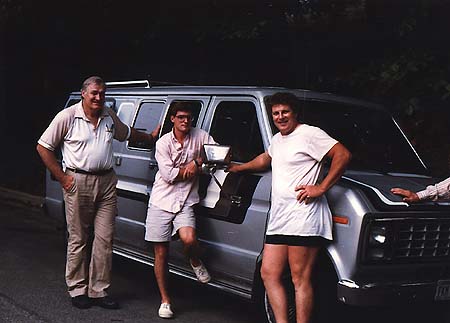 September 1987 - Uncle Larry, Craig, and Uncle Wally, leaning against Van