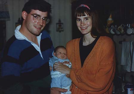 1990 - Craig, newborn Maxwell, and Kimberly