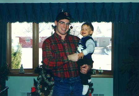 Christmas 1991 - Craig holding Maxwell
