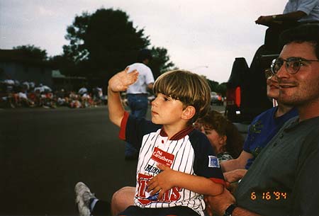 June 1994 - Maxwell, Grandma Jackie, and Craig at a parade