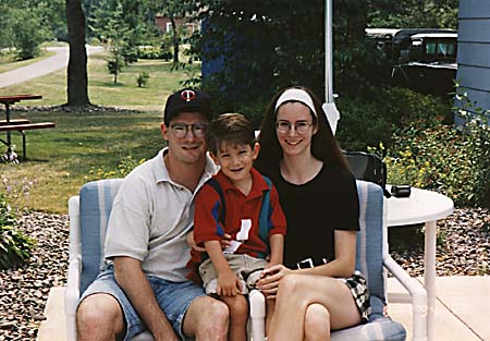 Craig , Maxwell, and Kimberly on Iris' patio