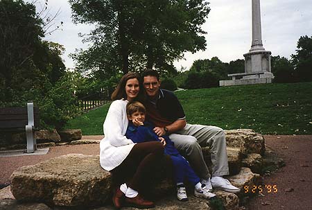 September 1995 - Kimberly, Maxwell and Craig at the end of Summit Ave in the park