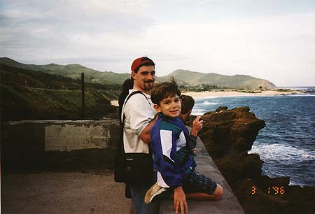March 1996 - Craig and Maxwell overlooking a lake