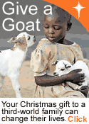 Give a goat to a third world family -- make a difference.