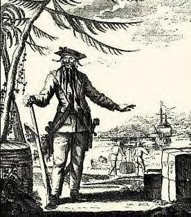 Edward Teach, better known as 'Blackbeard', the famous scourge of the seas.
