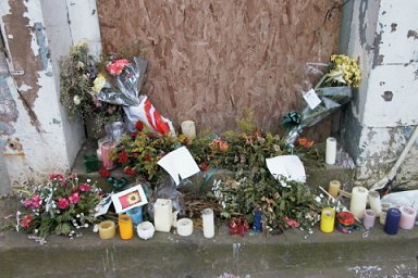 Flowers at Site of Bomb