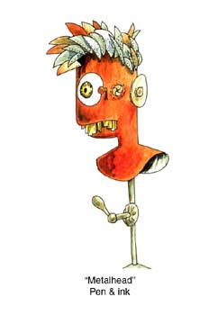 robot head on assembly stand