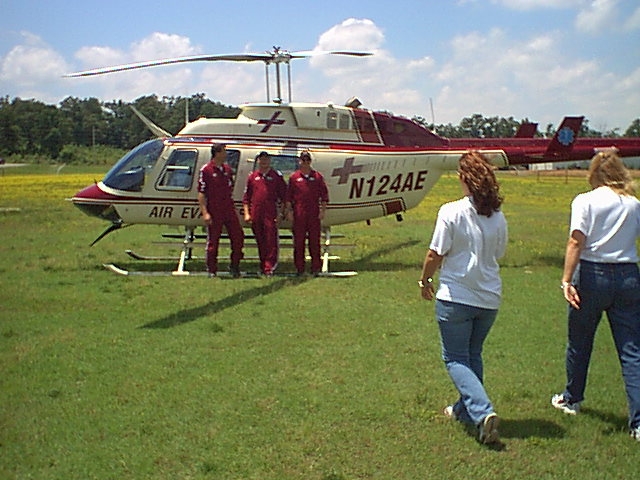 Angela Fish and Delinda Duckworth won a free ride with Air Evac
