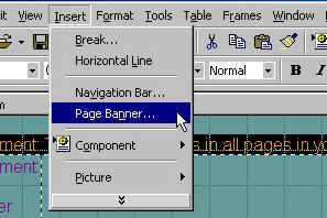 Inserting a page banner