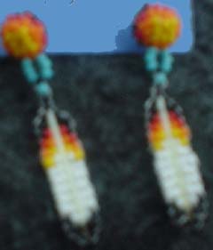 Stud with feather - $20.00