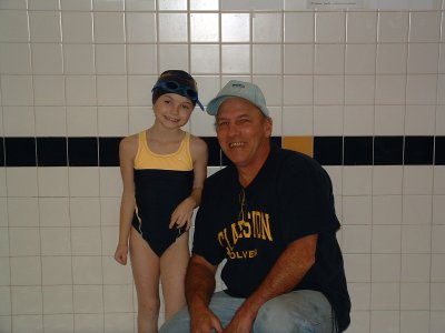 Coach Dave and swimmer