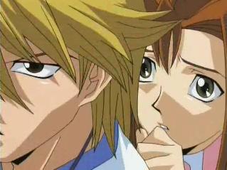 Aww, such a good big bro to hide your sister from the nasty virtual Duel Monsters.