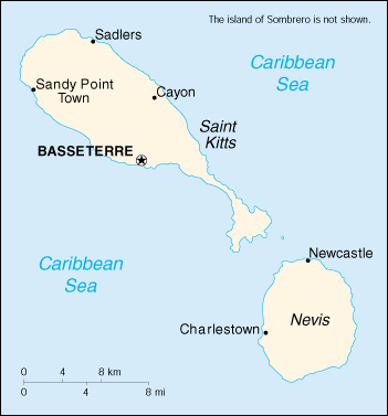Map of St. Kitts