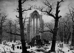 Ruin 02 -Monastary in Snow by Friedrich