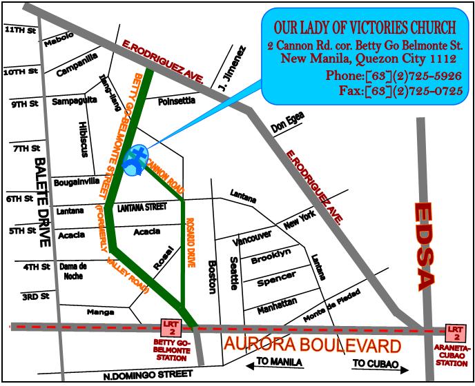 Our Lady of Victories Map