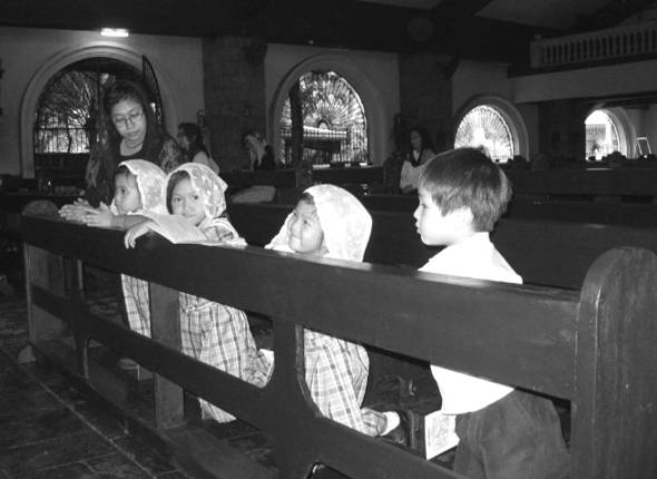children at a mass
