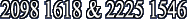 2098 1618 & 2225 1546